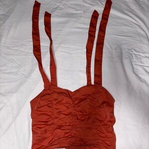 Forever 21 Rust Ruched Crop Top